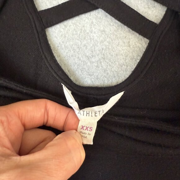 Athleta Womens Black Cross Back Sweater Long Sleeve‎ Shirt Modal Blend Size XXS - Picture 5 of 15